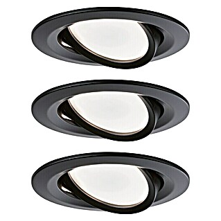 Paulmann LED-Einbauleuchte Nova (Schwarz, 6,5 W, Durchmesser: 84 mm, Dimmbar)