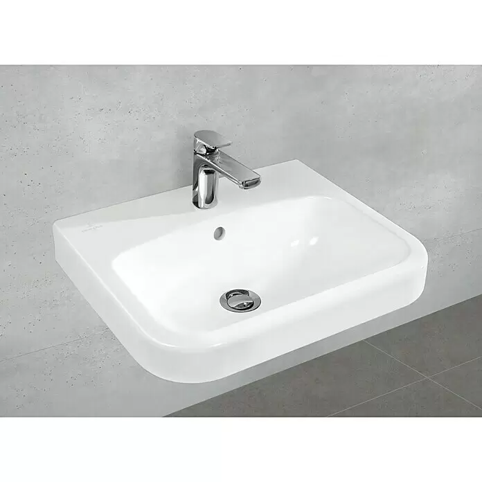 Villeroy & Boch Architectura Waschtisch 1 - 55 x 47 cm, Mit schmutzabweisender Glasur, Hahnloch: Mitte, Mit Überlauf, Weiß - Stimmungsaufnahme