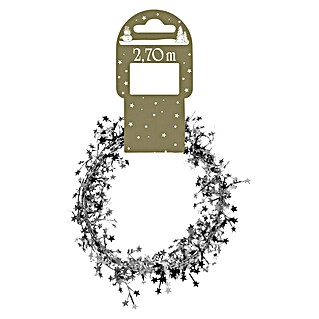 Christbaumschmuck Mini-Sternchen-Girlande (Silber, Kunststoff, Eckig)