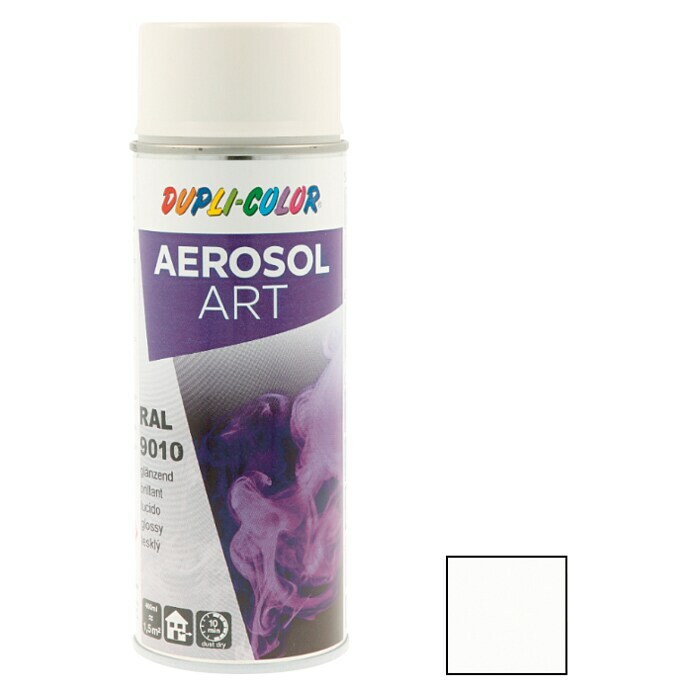 Dupli-Color Aerosol Art Sprayverf RAL 9010 (Glanzend, 400 ml, Zuiver wit)