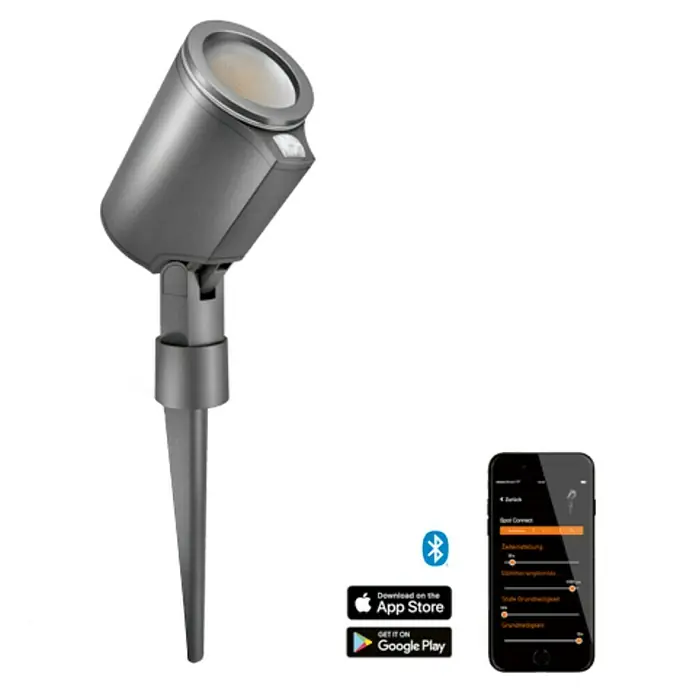 Steinel Lámpara de pie para exterior Spot Garden N - 7,86 W, Color del marco: Antracita, Blanco cálido, 14 x 6,9 x 36,9 cm - Foco LED inteligente para jardín para una iluminación flexible. Control de la aplicación para una iluminación personalizada y funciones inteligentes.