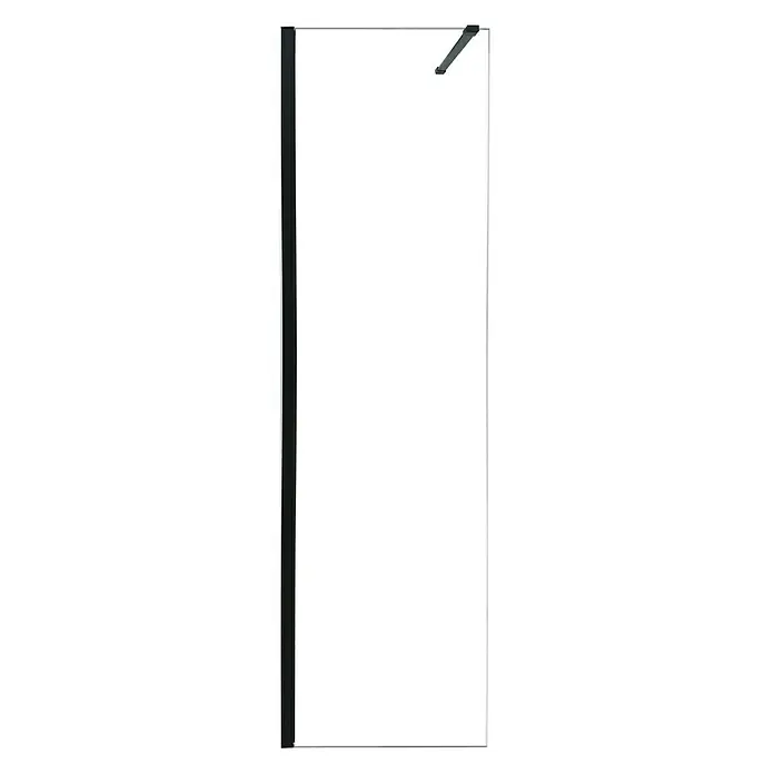 Mampara de ducha fija Antibes - An x Al: 78 x 200 cm, Negro - Elegante mampara de ducha con marco negro y diseño minimalista para baños modernos.