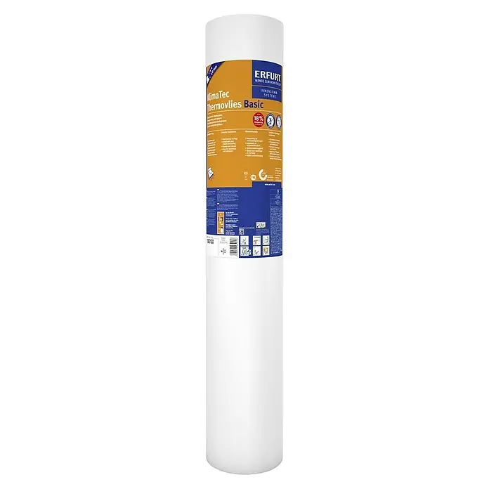 Erfurt Thermovlies Klima Tec Basic - 1 mm, 10 x 0,75 m, Weiß - Eine Rolle Erfurt KlimaTec Thermovlies Basic, ein Dämmvlies für Innenräume zur Reduzierung des Energieverbrauchs und zur Schimmelprävention.