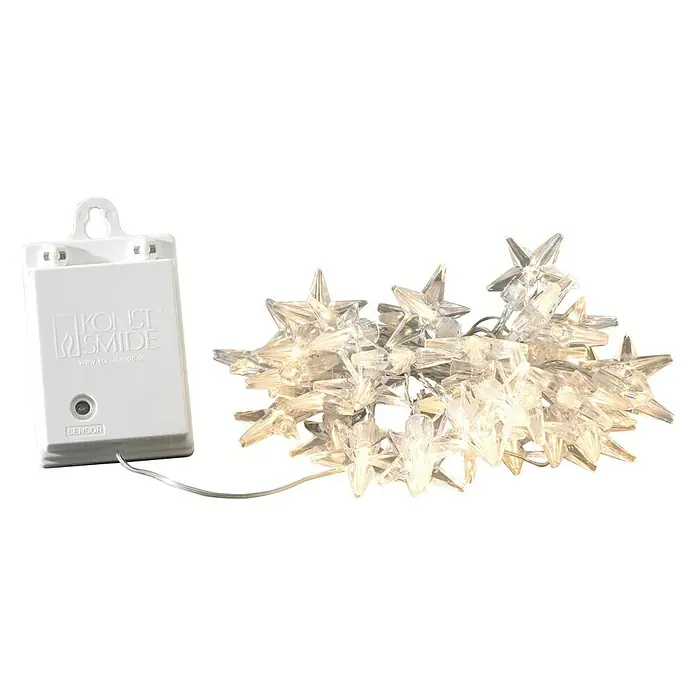 Konstsmide LED-Lichterkette Sterne - Außen, Lichtfarbe: Warmweiß, Anzahl Leuchtmittel: 40 Stk., Batteriebetrieben - Lichterkette mit Sternen und weißem Batteriekasten von Konstsmide für stimmungsvolle Beleuchtung.