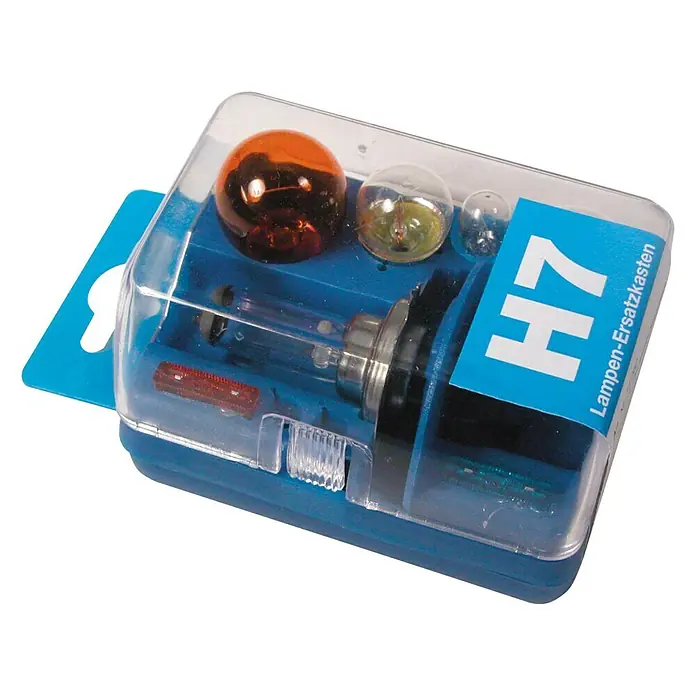 UniTEC Ersatzlampen-Koffer - H7, 7 -tlg. - Ersatzlampen-Set H7 für Autos. Praktisches Set mit verschiedenen Glühbirnen und Sicherungen in kompakter Verpackung. Ideal für unterwegs.