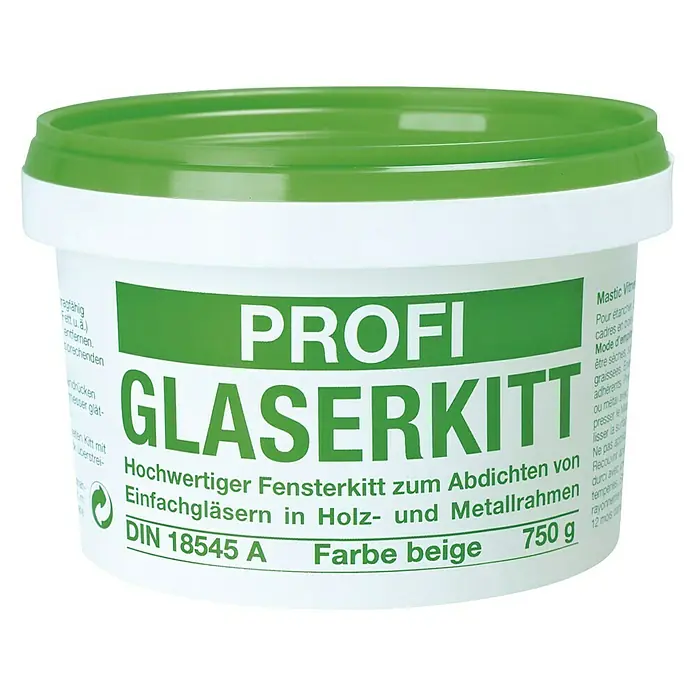 Decotric Glaserkitt Profi - Beige, 0,75 kg - Dose Profi Glaserkitt, hochwertige Fensterdichtmasse für Holz- und Metallrahmen, Farbe Beige.