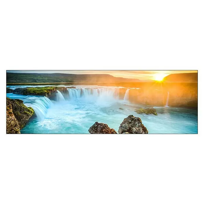 ProArt Leinwandbild - Colourful Waterfall, B x H: 180 x 60 cm - Vorderansicht