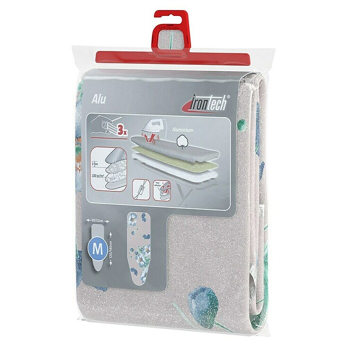 Bügeltischbezug Irontech Alu M (Passend für: Bügeltische von 39/52 x 120/140 cm, Silber/Bunt, M) | BAUHAUS