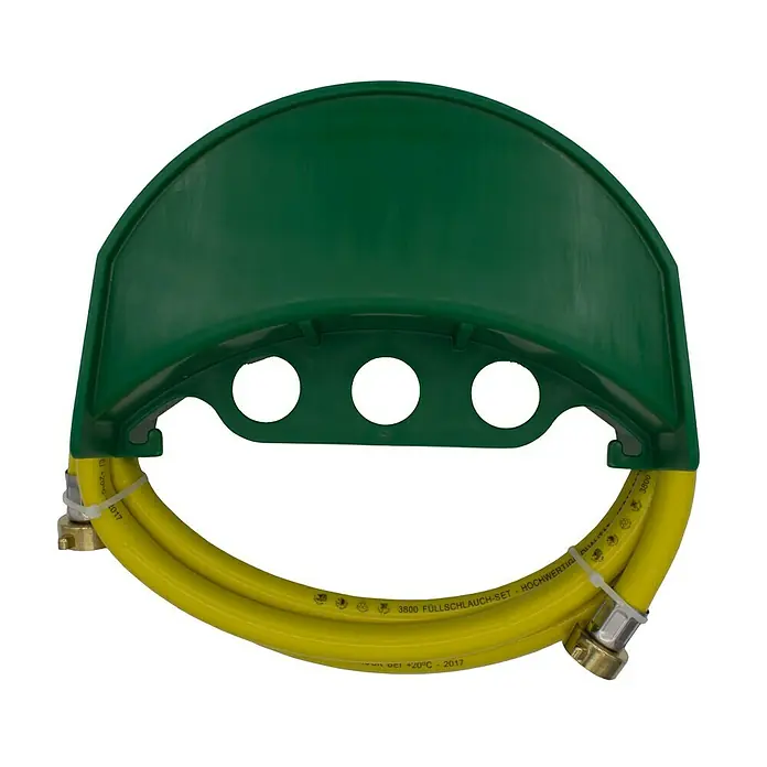 Füll-Set Oha - ½″, Länge: 2,5 m - Schlauchaufroller mit gelbem Schlauch.
