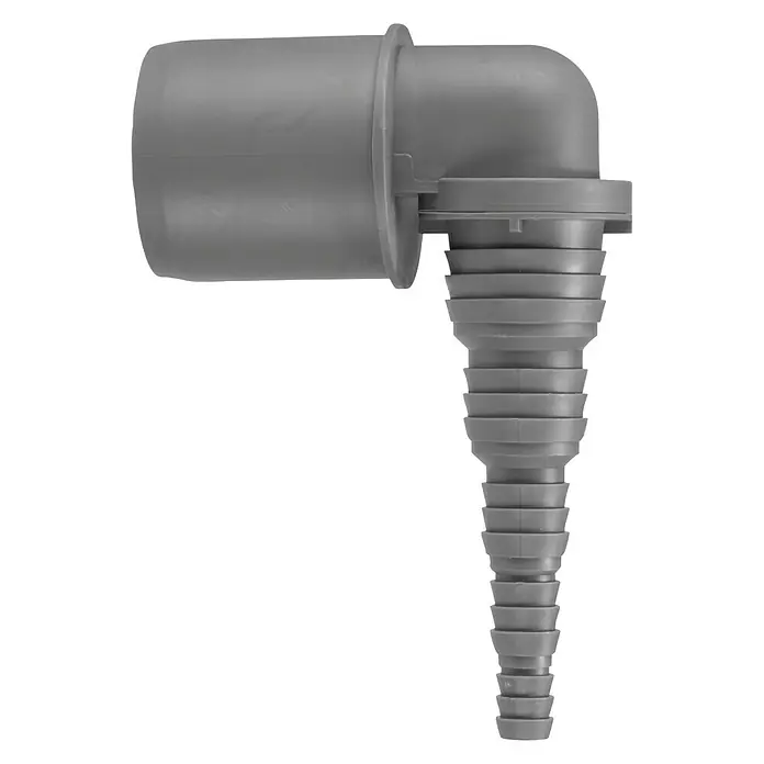 Schlauchwinkel Airfit - Durchmesser: 25 mm - Graues PVC-Winkelstück, perfekt für vielfältige Anwendungen im Sanitärbereich. Robust und einfach zu installieren.