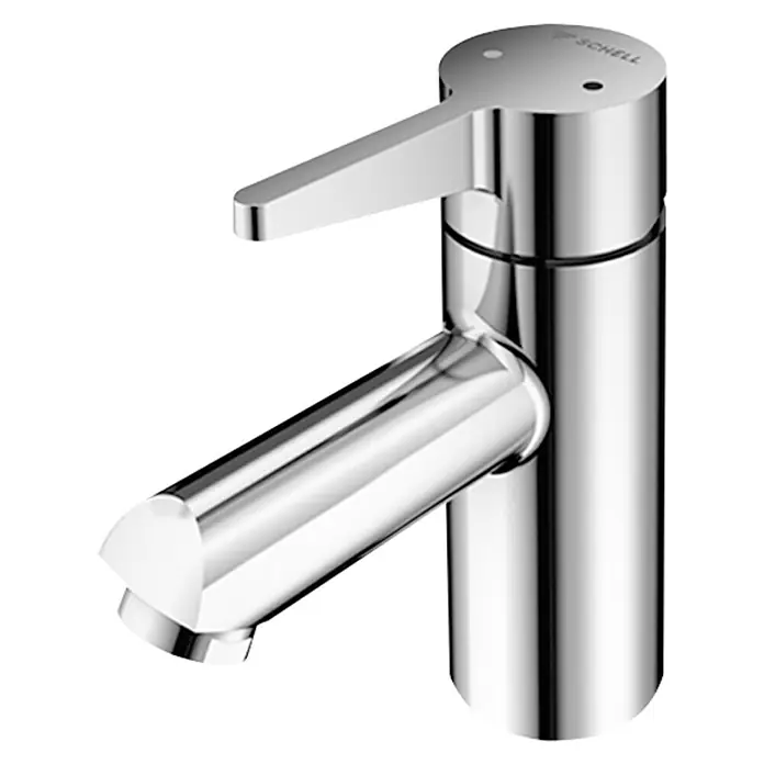 Schell Modus Waschtischarmatur - Chrom, Glänzend - Nahaufnahme einer glänzenden Schell Armatur mit modernem Design und klaren Linien, perfekt für jedes Badezimmer.