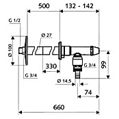 Schell Außenwandventil Polar II Set (¾″ x ½″, Rückflussverhinderer, Verwendung während der Rohbauphase) | BAUHAUS