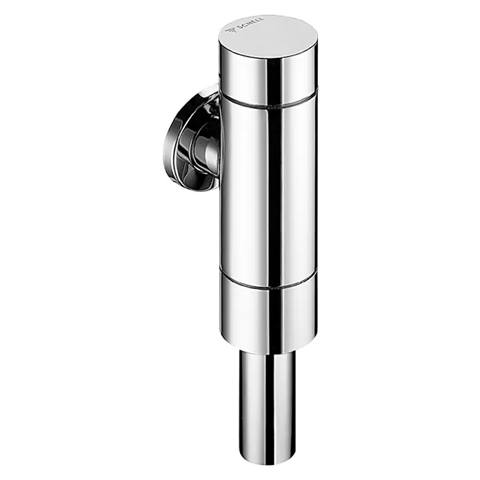Schell WC-Druckspüler Schellomat Basic mit Serviceabsperrventil - ¾″, Verchromt - Glänzender SCHELL Waschtisch-Druckspüler aus Chrom für moderne Badezimmer. Das Produkt überzeugt mit Funktionalität und stilvollem Design.