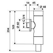 Schell WC-Druckspüler (¾″, Verchromt, Spartaste) | BAUHAUS