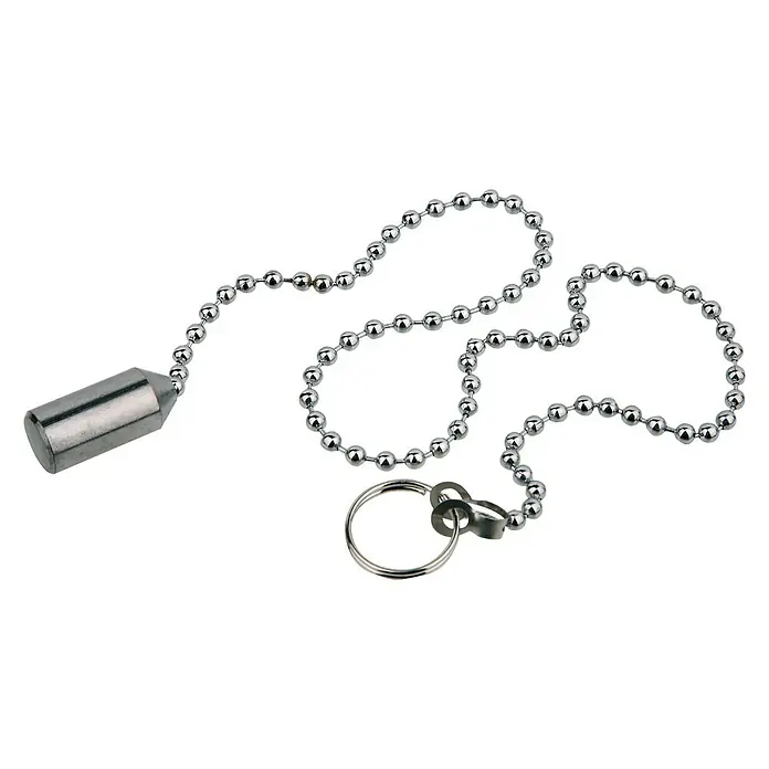 Ventilkette - Länge: 40 cm - Metallene Zugkette mit kugelförmiger Kette und zylindrischem Anhänger für Lampen oder Ventilatoren.