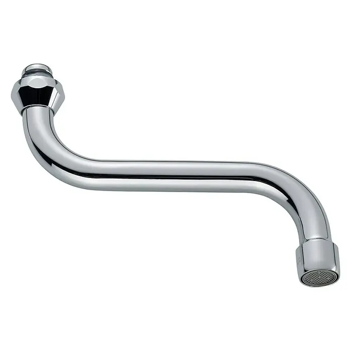 S-Auslauf - ¾″, Länge: 150 mm, Chrom - Verchromter Wasserhahn Auslauf, ideal für Küche oder Bad. Robustes Design für langanhaltende Leistung.
