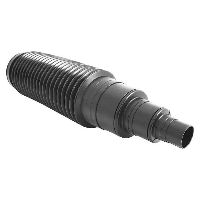 Dunstrohranschluss - 75 mm, Nennweite: DN 75/110, Nennweite: DN 75/50 - Schwarzer flexibler Ablaufschlauch mit abgestuften Durchmessern für vielseitige Sanitäranwendungen. Robustes Material für lange Haltbarkeit.