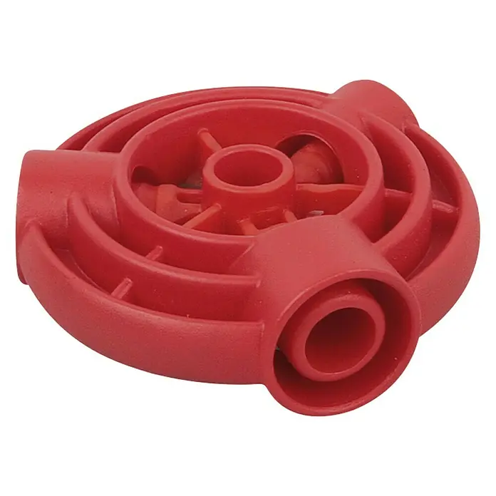 Marley AquaStec Kalibrierdorn - Größe: 16/20/26 mm, Rot - Roter, runder Kunststoff-Verteiler mit drei Anschlüssen und einer zentralen Öffnung für vielfältige Anwendungen.