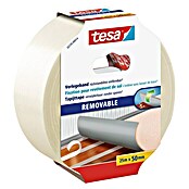 tesa Verlegeband (25 m x 50 mm, Beidseitig selbstklebend, Rückstandslos entfernbar, Geeignet für: Teppiche)