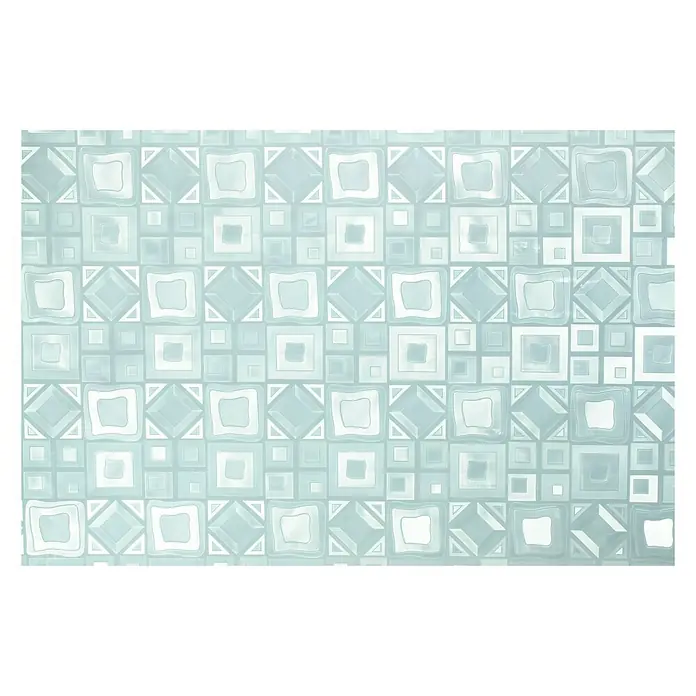 D-c-fix Tischdecke Meterware Paradiso - Breite: 140 cm, Finn - Dekoratives Bild mit einem sich wiederholenden Muster aus Quadraten und Rauten in verschiedenen Größen und Blautönen, ideal für Hintergründe.