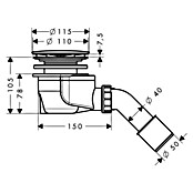 Hansgrohe Duschwannenablauf Staro 90 (Durchmesser Ablauf: 90 mm, Chrom)