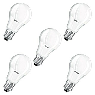 Osram LED-Lampe Glühlampenform E27 matt (5 Stk., 9 W, E27, Warmweiß, Matt)