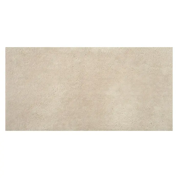 BHS Showroom Pavimento porcelánico Claire - 120 x 60 cm, Taupe, Rectificado - Baldosa de hormigón beige con superficie sutilmente texturizada, ideal para interiores modernos. Revestimiento de suelo o pared duradero y elegante.