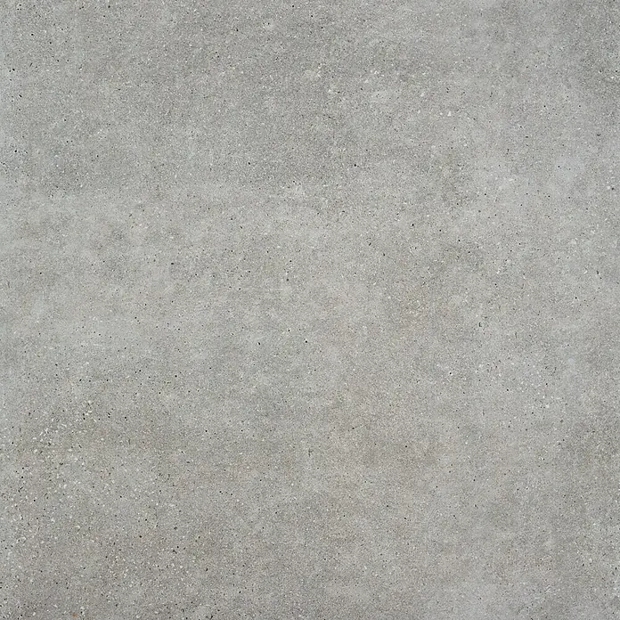 BHS Showroom Pavimento porcelánico Claire - 60 x 60 cm, Cemento, Rectificado - Textura de hormigón gris: Una superficie versátil y robusta para aplicaciones de diseño moderno, ofreciendo una estética industrial.
