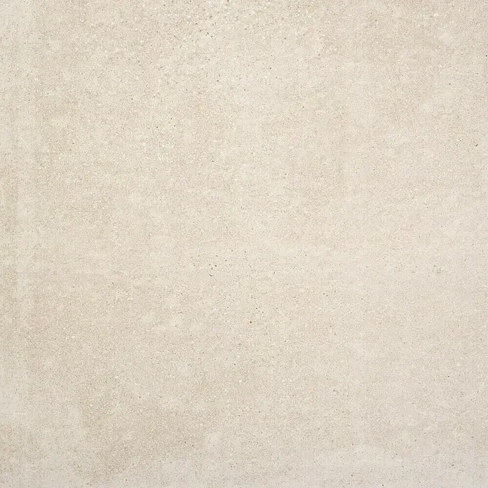 BHS Showroom Pavimento porcelánico Claire - 60 x 60 cm, Arena, Rectificado - Un suelo de baldosas beige claro con una superficie ligeramente texturizada, ideal para interiores modernos y baños.