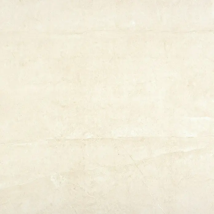 BHS Showroom Pavimento porcelánico Talo - 75 x 75 cm, Blanco, Rectificado - Patrón de baldosa de mármol beige claro con sutiles vetas y textura natural, ideal para diseños de superficie elegantes.
