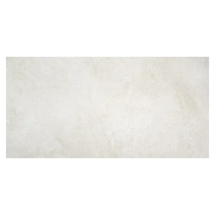 BHS Showroom Pavimento porcelánico Lorraine - 120 x 60 cm, Blanco, Rectificado - Primer plano de una baldosa cerámica gris claro con una textura sutil, ideal para interiores modernos y diseños de paredes elegantes.