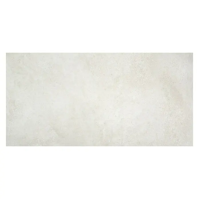 BHS Showroom Pavimento porcelánico Lorraine - 120 x 60 cm, Blanco, Rectificado - Primer plano de una baldosa cerámica gris claro con una textura sutil, ideal para interiores modernos y diseños de paredes elegantes.