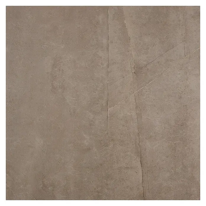 BHS Showroom Pavimento porcelánico Talo - 75 x 75 cm, Natural, Rectificado - Primer plano de una baldosa de porcelana gris con sutiles vetas, ideal para interiores modernos. Su acabado de alta calidad agrega elegancia a cualquier espacio.