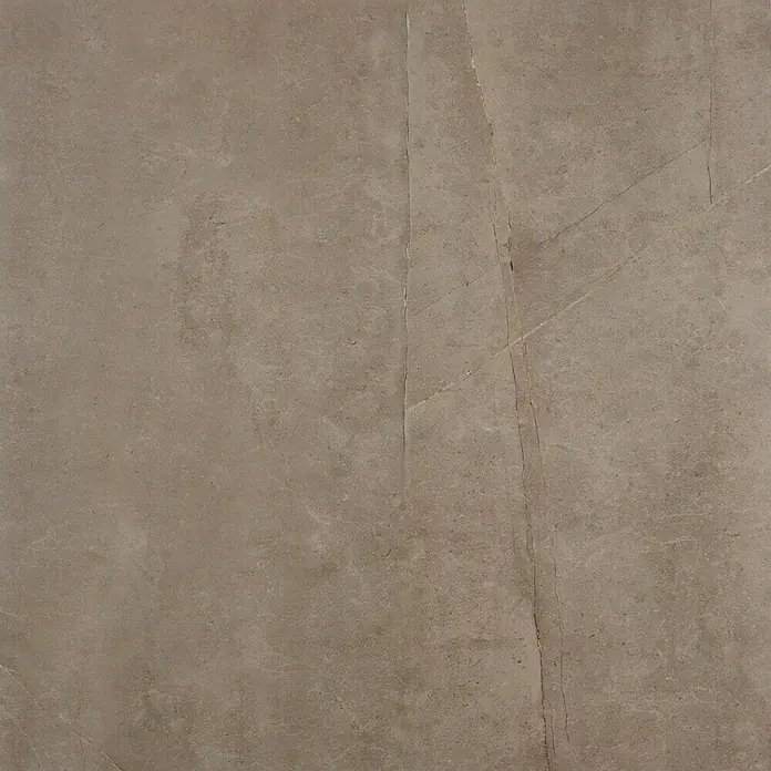 BHS Showroom Pavimento porcelánico Talo - 75 x 75 cm, Natural, Rectificado - Primer plano de una baldosa de porcelana gris con sutiles vetas, ideal para interiores modernos. Su acabado de alta calidad agrega elegancia a cualquier espacio.