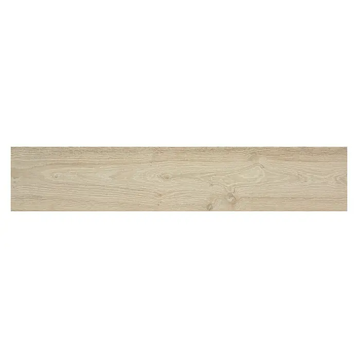 BHS Showroom Pavimento porcelánico Arhus - 120 x 23 cm, Paja, Rectificado - Baldosa de efecto madera clara con veta natural. Ideal para interiores modernos y fácil de instalar.