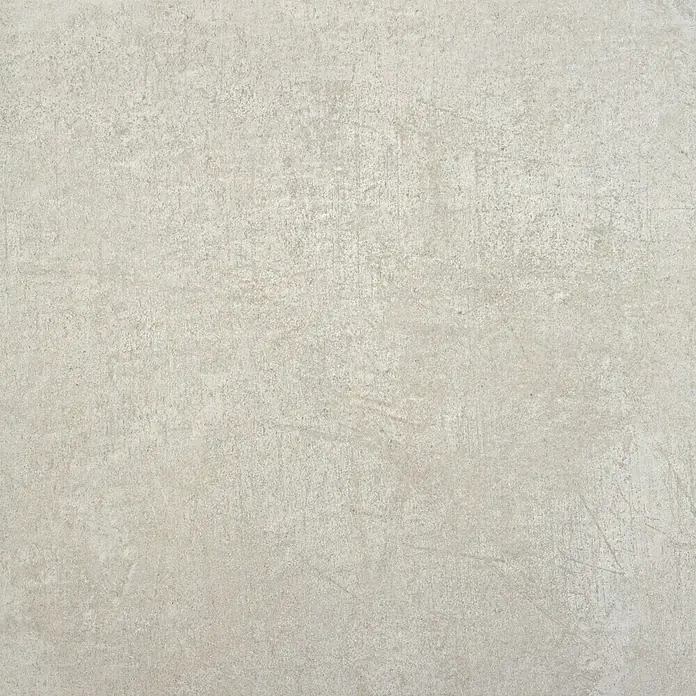 BHS Showroom Pavimento porcelánico Lorraine - 60 x 60 cm, Gris, Rectificado - Primer plano de una baldosa de cemento gris claro con textura sutil, ideal para diseños de suelos y paredes modernos que buscan un toque industrial.