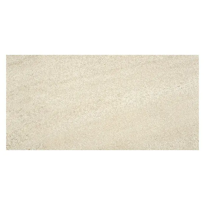 BHS Showroom Pavimento porcelánico Carleen - 75 x 37 cm, Arena, Rectificado - Baldosa cerámica beige con sutiles vetas. Ideal para suelos y paredes elegantes, añadiendo una estética cálida y natural a cualquier espacio.