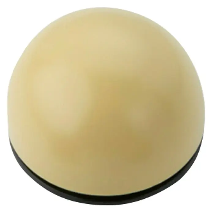 Inofix Tope de puerta 2033 - Beige, Plástico, 6 ud. - Primer plano de una campana de mesa redonda beige con base negra, ideal para uso en oficinas u hoteles.