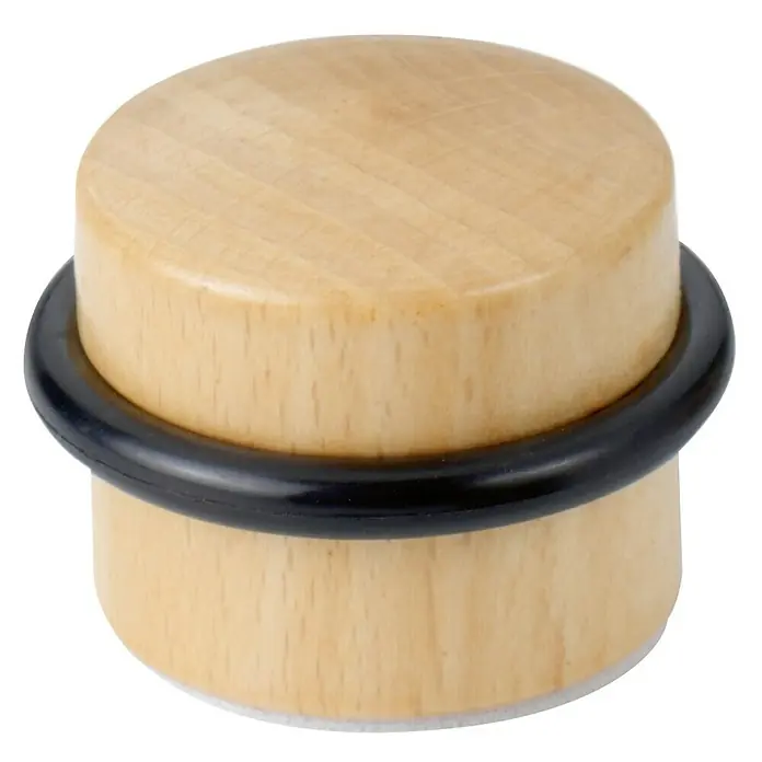 Inofix Tope de puerta 2032 - Madera, Haya, 6 ud. - Este tope de puerta de madera con un anillo de goma negra protege de forma fiable las paredes y las puertas de daños y también es un reclamo visual.