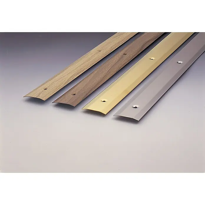 Inofix Perfil de transición 3124 - Latón, L x An x Al: 820 x 30 x 4 mm - Diversos perfiles de transición de suelo en aspecto madera, oro y plata con agujeros perforados para fácil instalación.