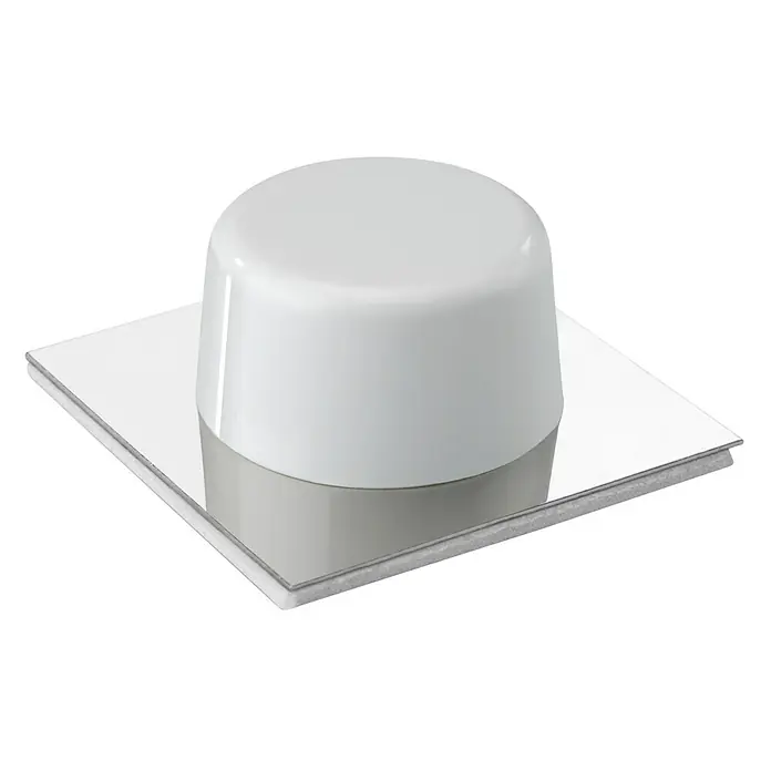 Inofix Tope de puerta 2023 6 uds. - Plástico, Blanco - Un primer plano de un tope de puerta blanco con una base cuadrada y espejada, aislado sobre blanco.
