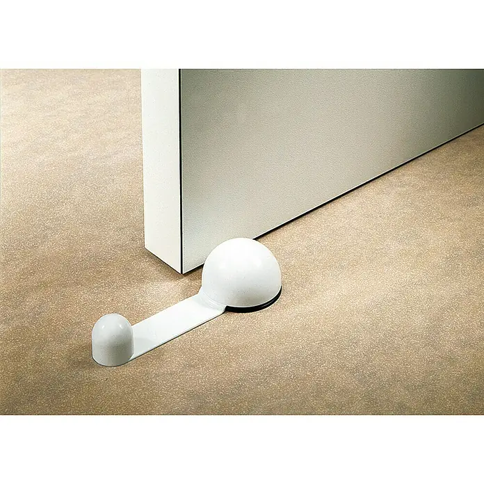 Inofix Tope de puerta retenedor 2035 - Plástico, Beige, 4 ud. - Tope de puerta de bola de plástico blanco, mantiene las puertas abiertas y evita portazos.
