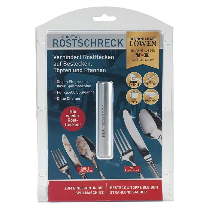 Rokitta Rostschreck - Geeignet für: Besteck - Das ROKITTA'S Rostschreck Produkt verhindert Rostflecken auf Besteck, Töpfen und Pfannen. Geeignet für die Spülmaschine, ohne Chemie.