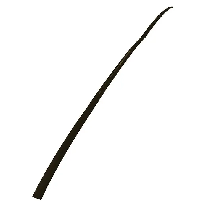 Schrumpfschlauch - 9 mm - 3 mm, Schwarz, Schrumpfrate: 3:1 - Nahaufnahme eines langen, dünnen, dunklen Gegenstands, möglicherweise ein Ast oder Stock, vor einem schwarzen Hintergrund.