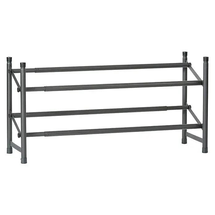 Schuhregal Loft - L x B x H: 23 x 116 x 36 cm, Schwarz - Metallschuhregal mit vier Ebenen zur Aufbewahrung von Schuhen. Ideal für Flur oder Garderobe, bietet zusätzlichen Platz.