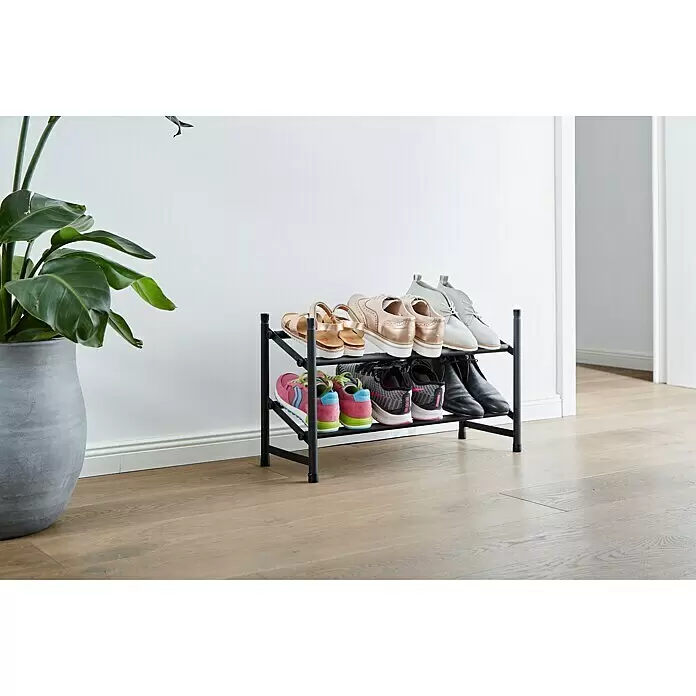 Schuhregal Loft - L x B x H: 23 x 116 x 36 cm, Schwarz - Stimmungsaufnahme