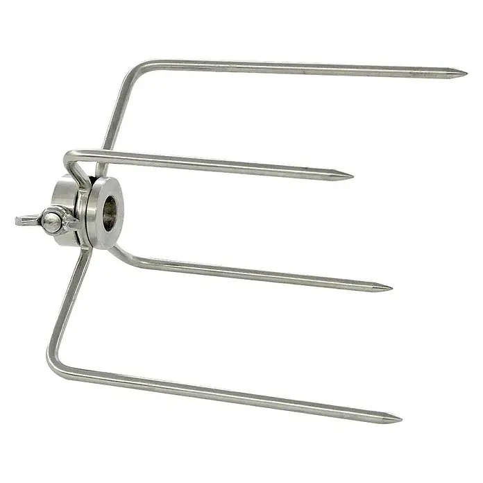 Kingstone Grillzubehör-Set - 2 -tlg. - Edelstahl-Grillgabel mit vier Zinken zum sicheren Aufspießen von Grillgut. Ideal für Geflügel, Braten und Gemüse auf dem Grill.