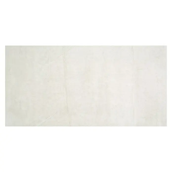 BHS Showroom Pavimento porcelánico Talo - 120 x 60 cm, Blanco, Rectificado - Un primer plano de una baldosa rectangular clara con sutiles patrones de mármol, ideal para interiores modernos y un toque elegante.
