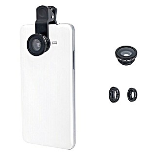 Kit de accesorios lentes para el móvil (Negro, Macro, gran angular, ojo de pez)