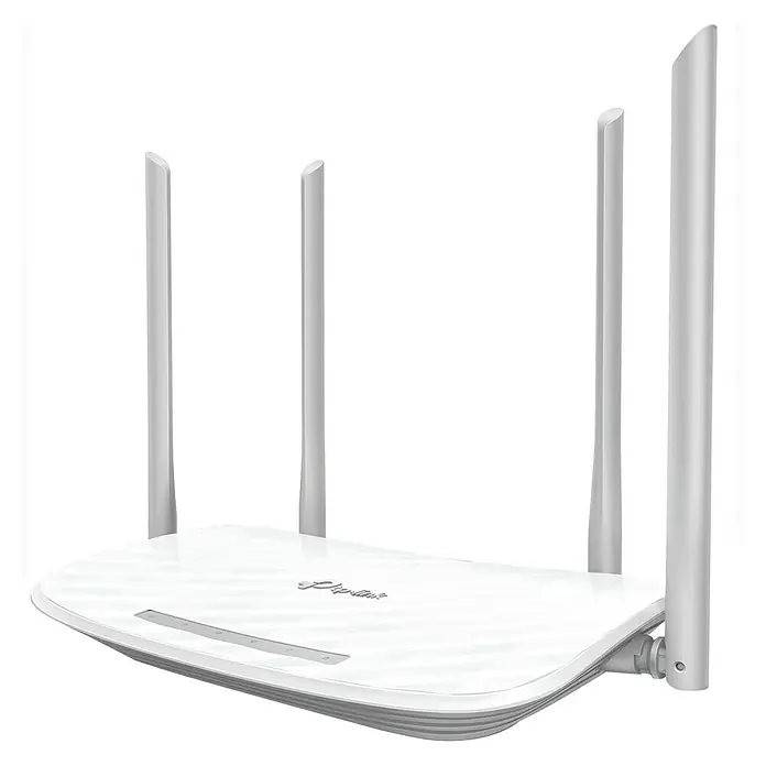 TP-Link Router inalámbrico Dualband AC1200 - Blanco - Router Wi-Fi blanco con cuatro antenas para una cobertura de red inalámbrica mejorada y conectividad confiable.
